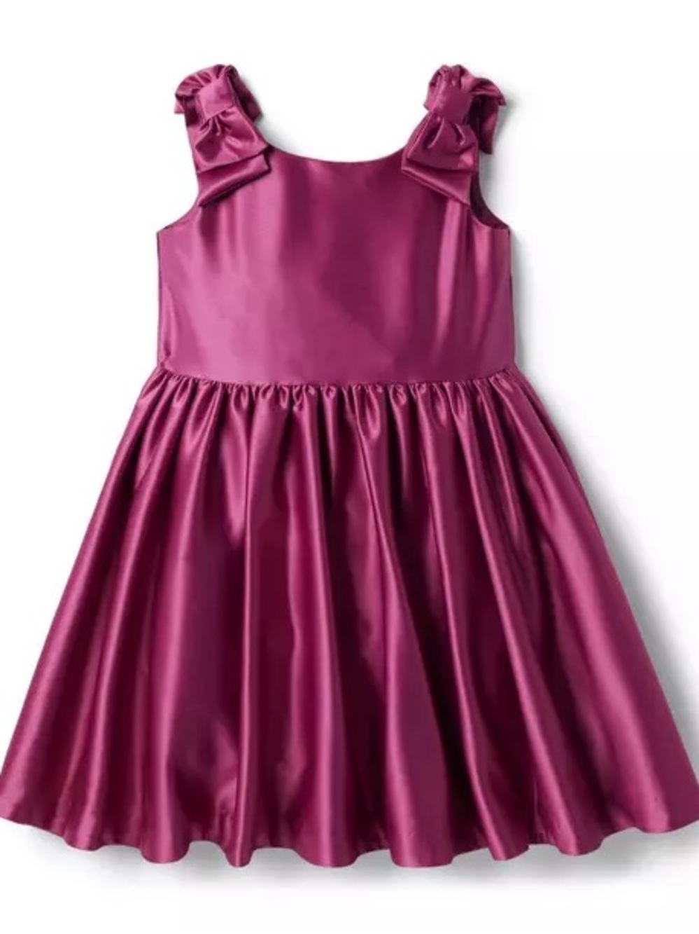Janie & Jack Girls Satin Bow Sleeve Recital Party Wedding Dress Pink violet 12